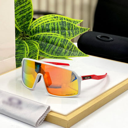 Premium White Frame Mirror Sports Sunglasses